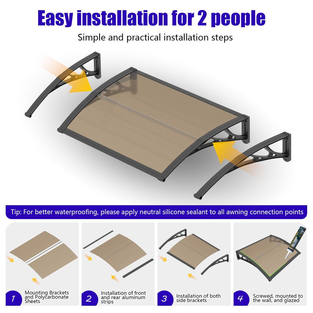 32x48'' Polycarbonate Door Awning A860