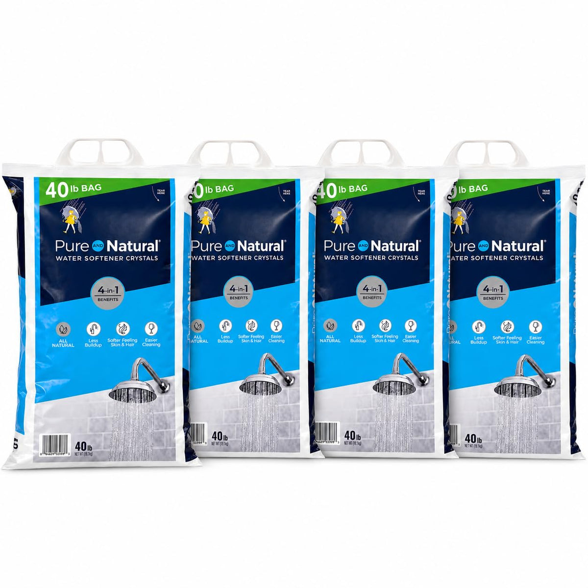 4 Pack Water Softener Salt Crystals 40 lb Bags H425338