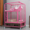 Heavy Duty Metal Cat Cage Dog Crate with Four Wheels W7562