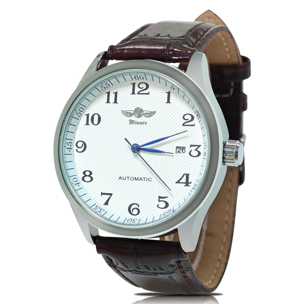 Mechanical Watch Automatic Self-Winding White Dial Blue Hands V40902