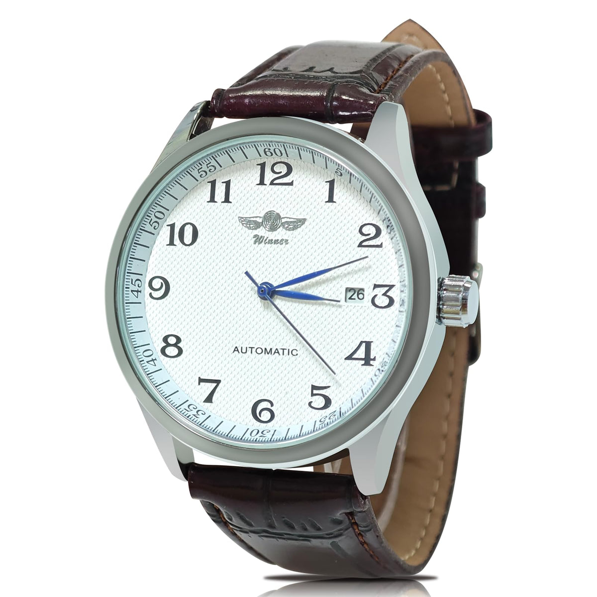 Mechanical Watch Automatic Self-Winding White Dial Blue Hands V40902