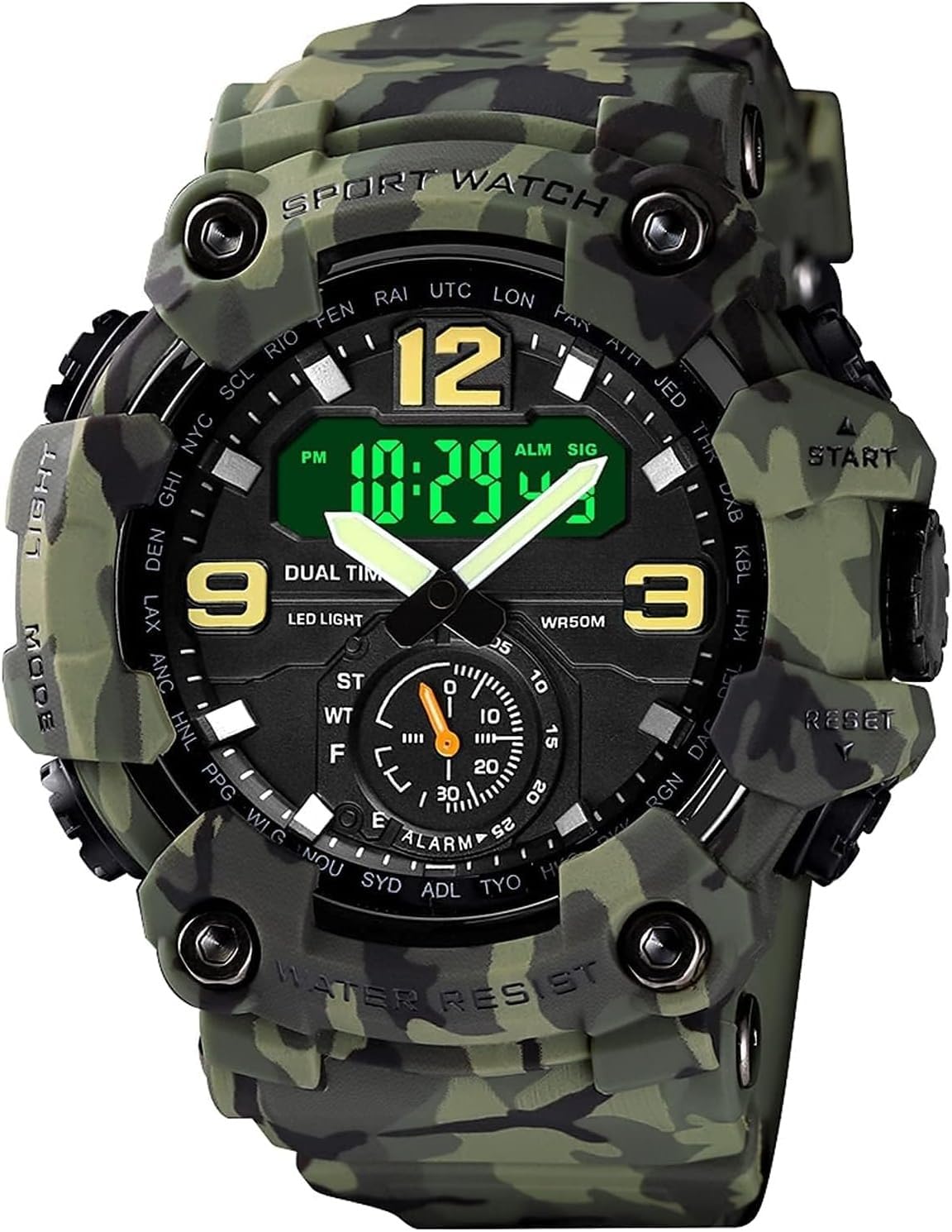 Big Dial Digital Water Resistant LED Mens Watch F952