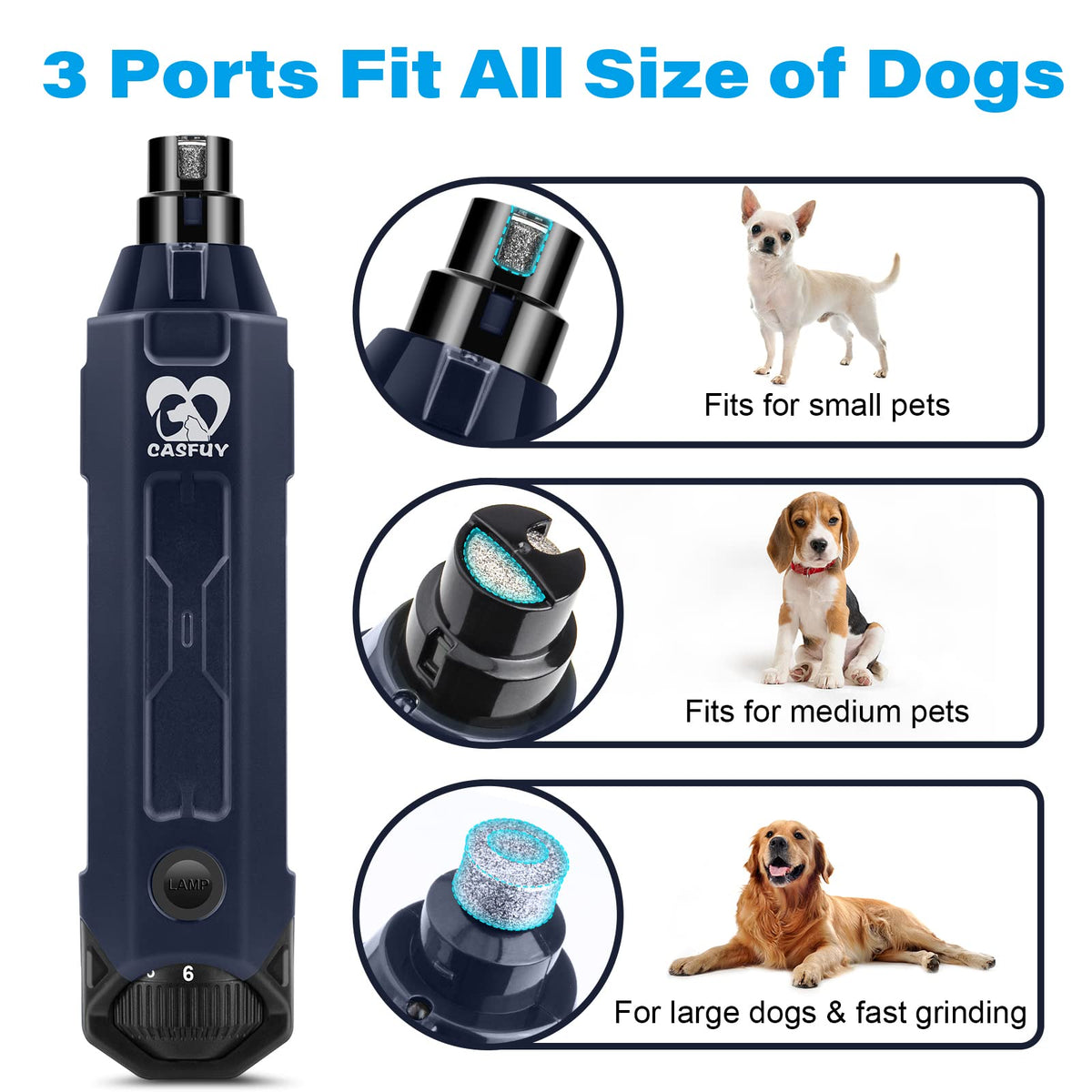 6-Speed Rechargeable Electric Dog Nail Grinder W87908