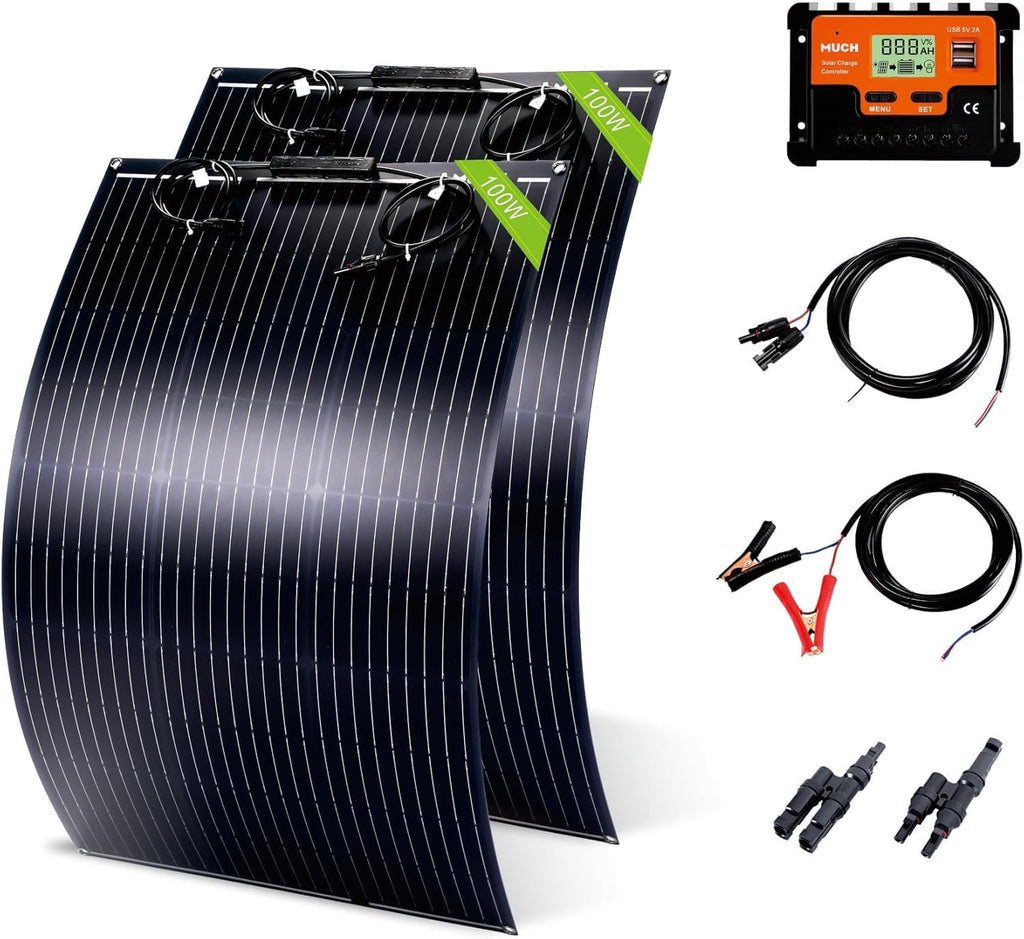 200W Flexible Solar Panel Kit 12V Mono 30A PWM Controller Y5233