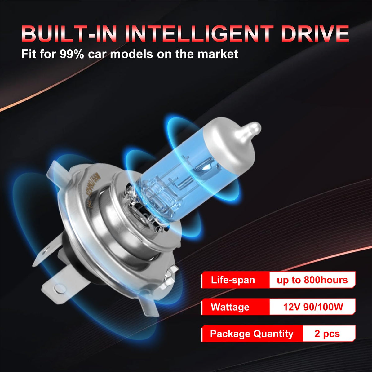 Halogen Headlight Bulb 4200k High Low Beam 2 PCS Z2660