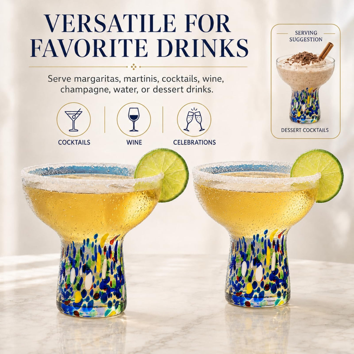Stemless Margarita Glasses Set of 4 J208