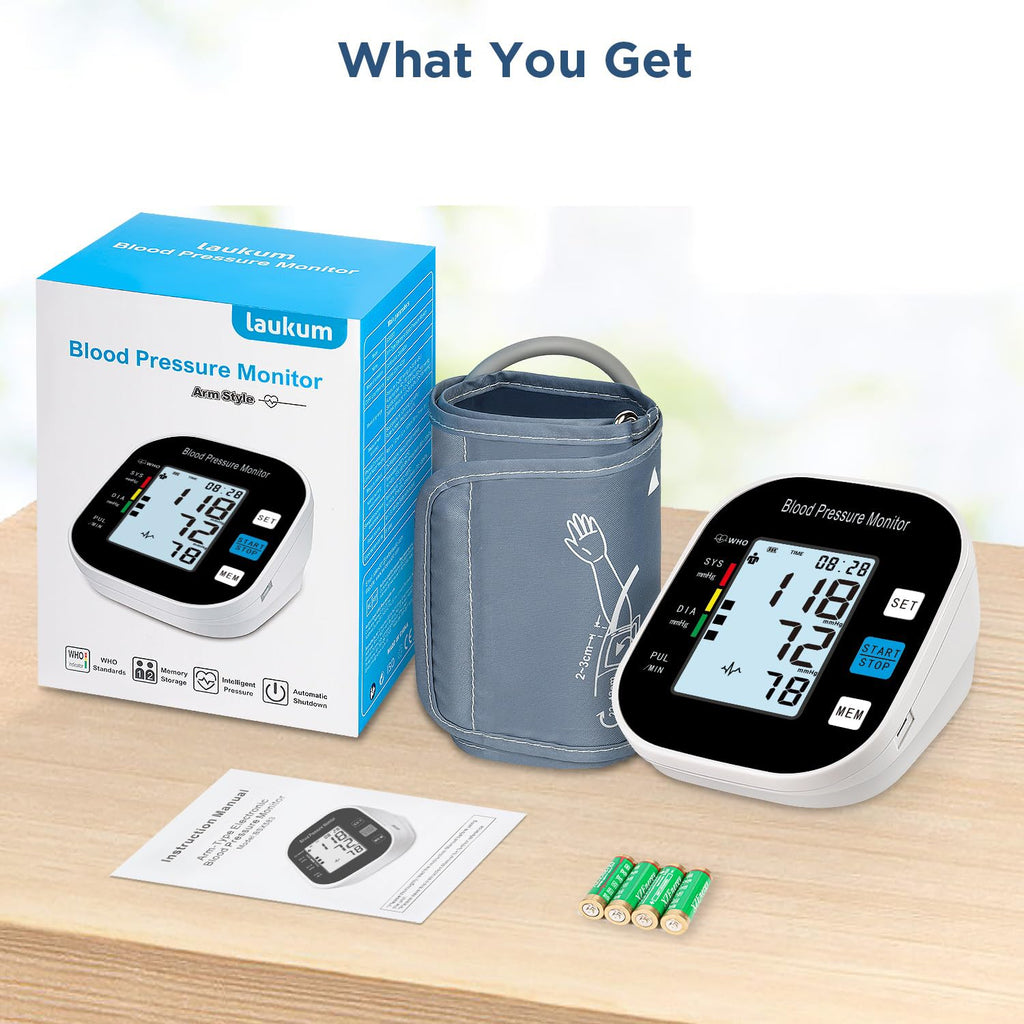 Blood Pressure Monitor with Large Backlit Display for 2 Users Arm Cuff & Storage Bag H14240