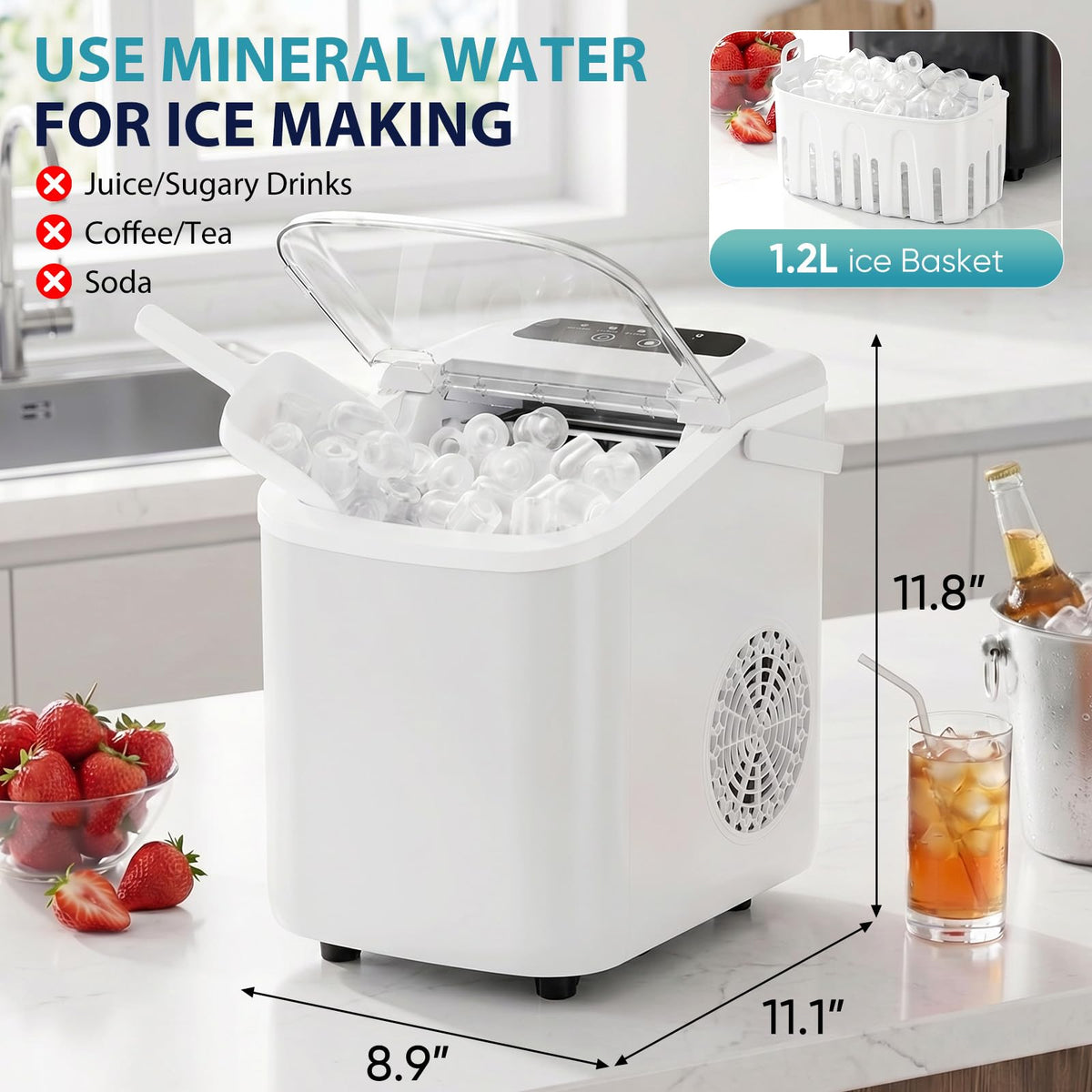 Countertop Ice Maker with Portable Handle H601078