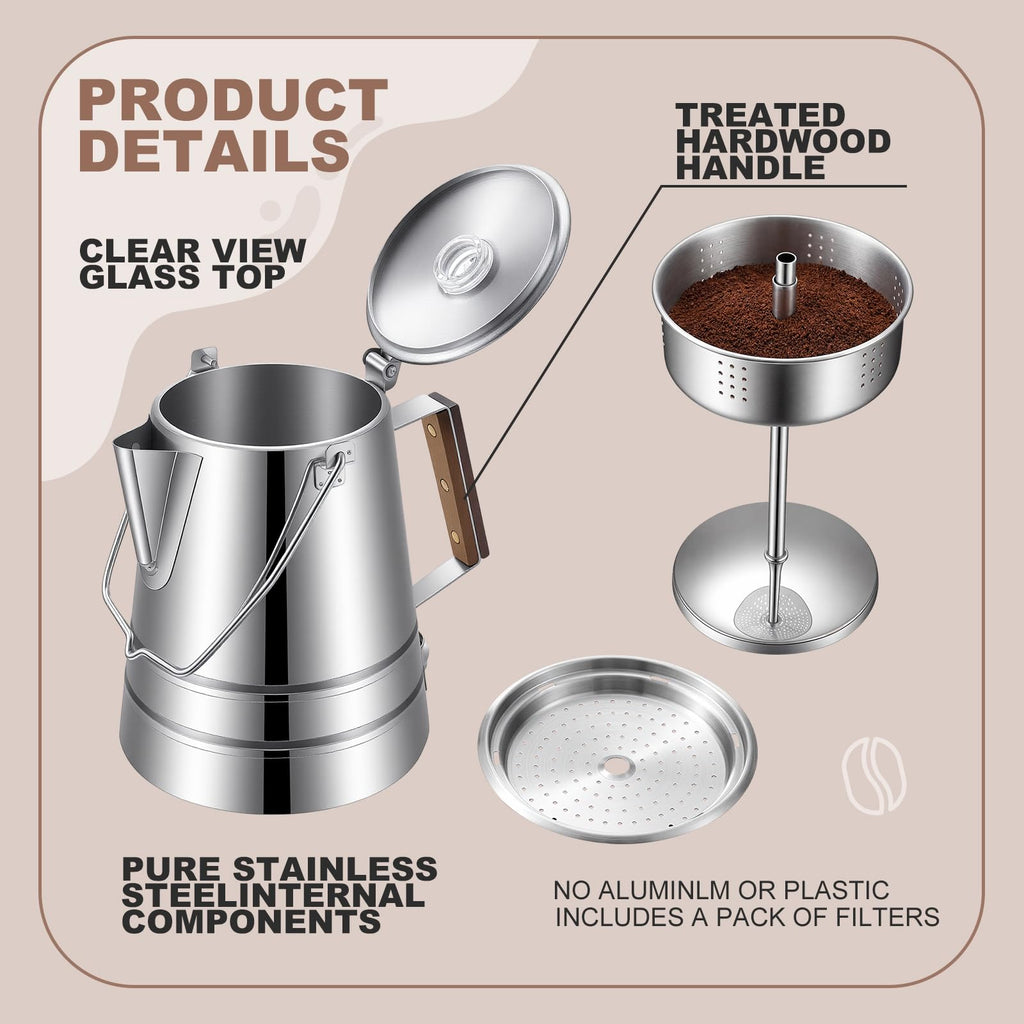 28 Cup Stainless Steel Percolator Coffee Pot B438316