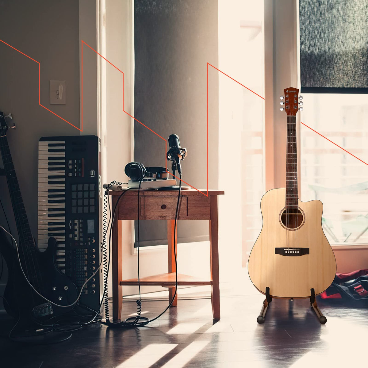 Wooden A Frame Folding Guitar Stand O160