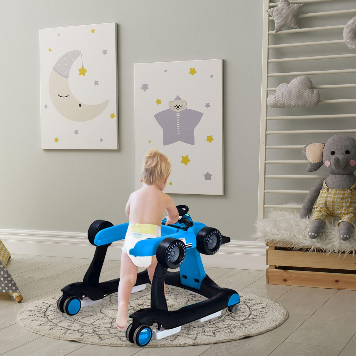 5-in-1 Foldable Baby Walker with Adjustable Height V963810