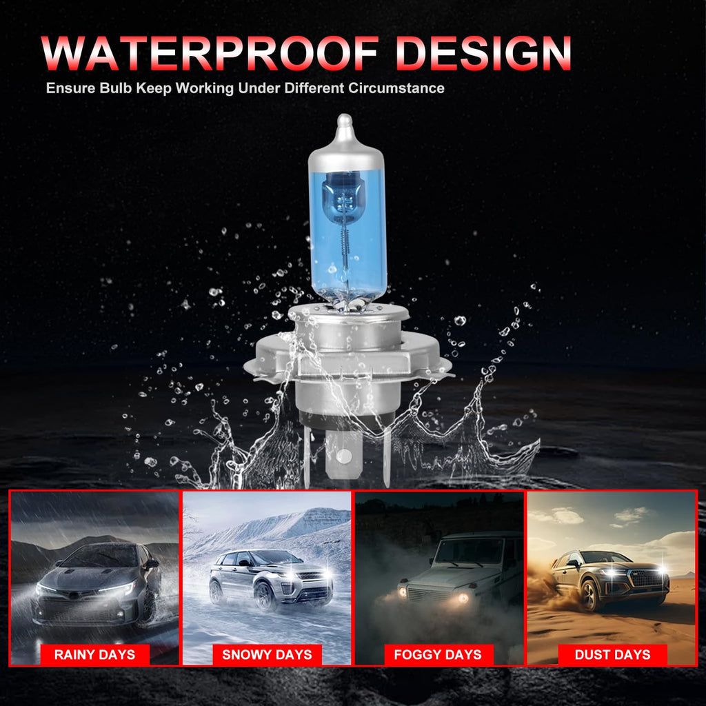 Halogen Headlight Bulb 4200k High Low Beam 2 PCS Z2660