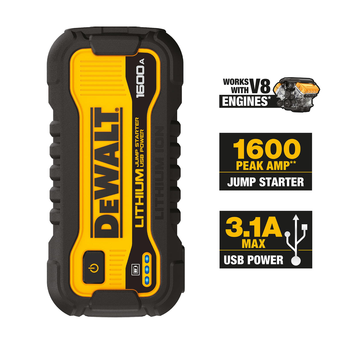 1600 Peak Amp Jump Starter Battery Booster with USB Power Station S561