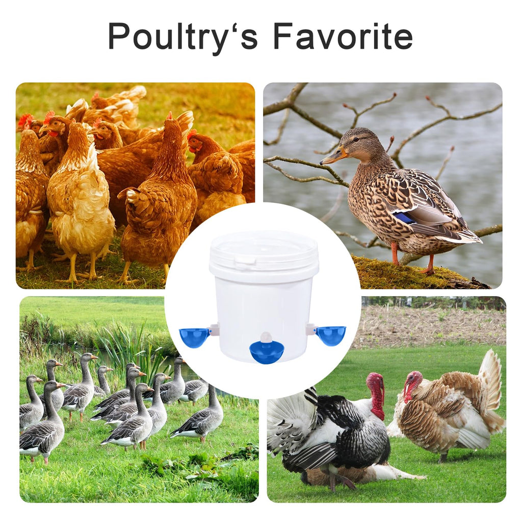 8 Packs Large Blue Chicken Waterer Cups Q25669