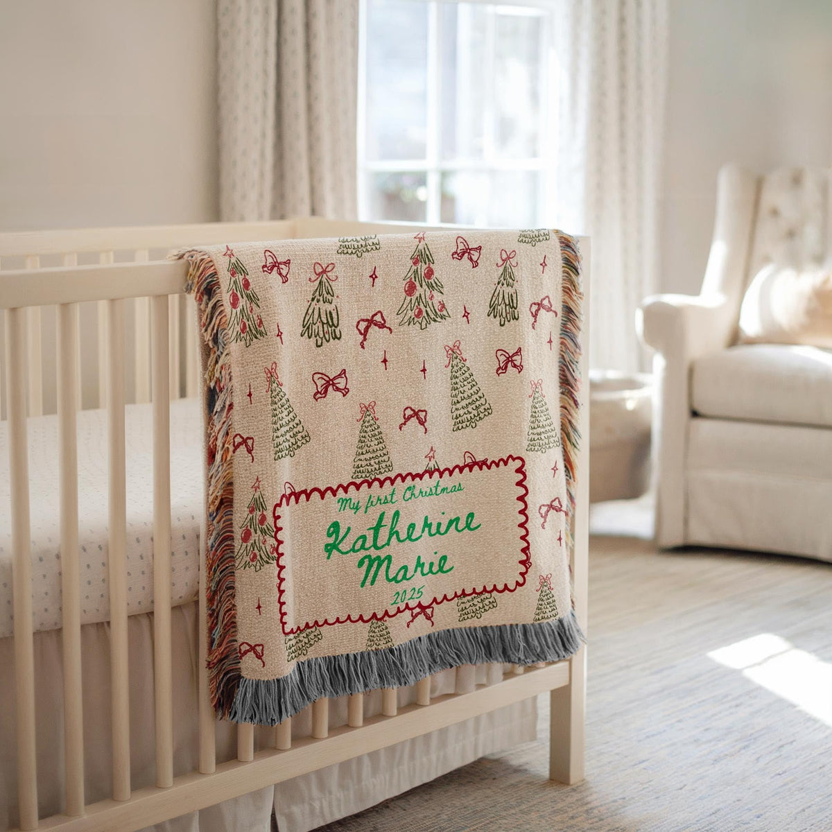 Woven Throw with Christmas Tree Design B94612