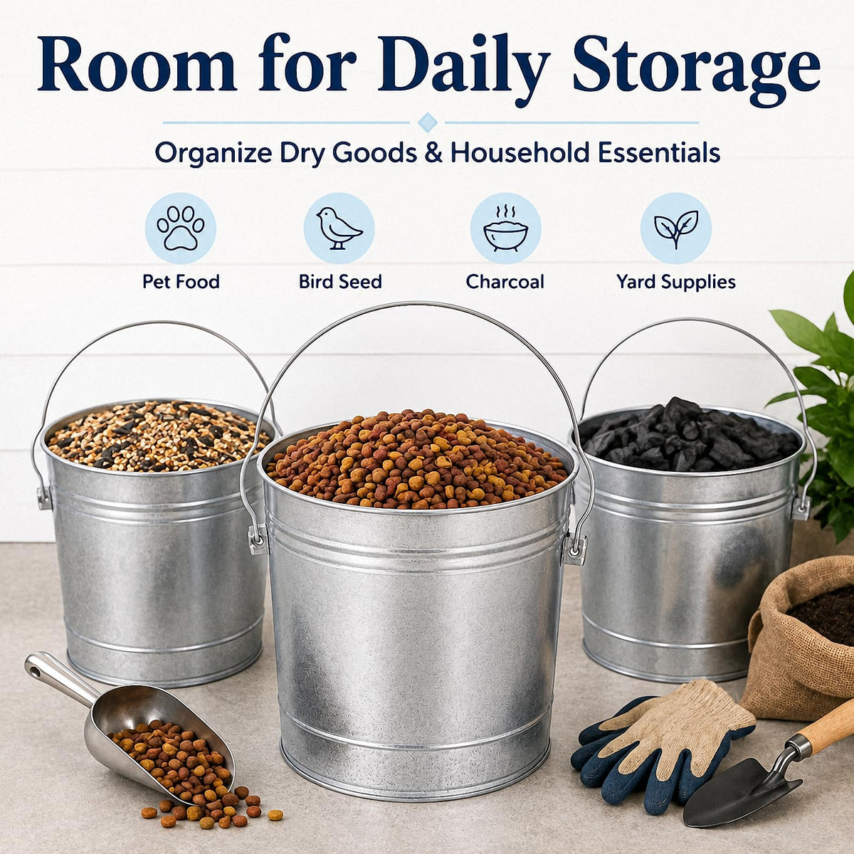 Galvanized Steel Airtight Storage Jar with Locking Lid G713044