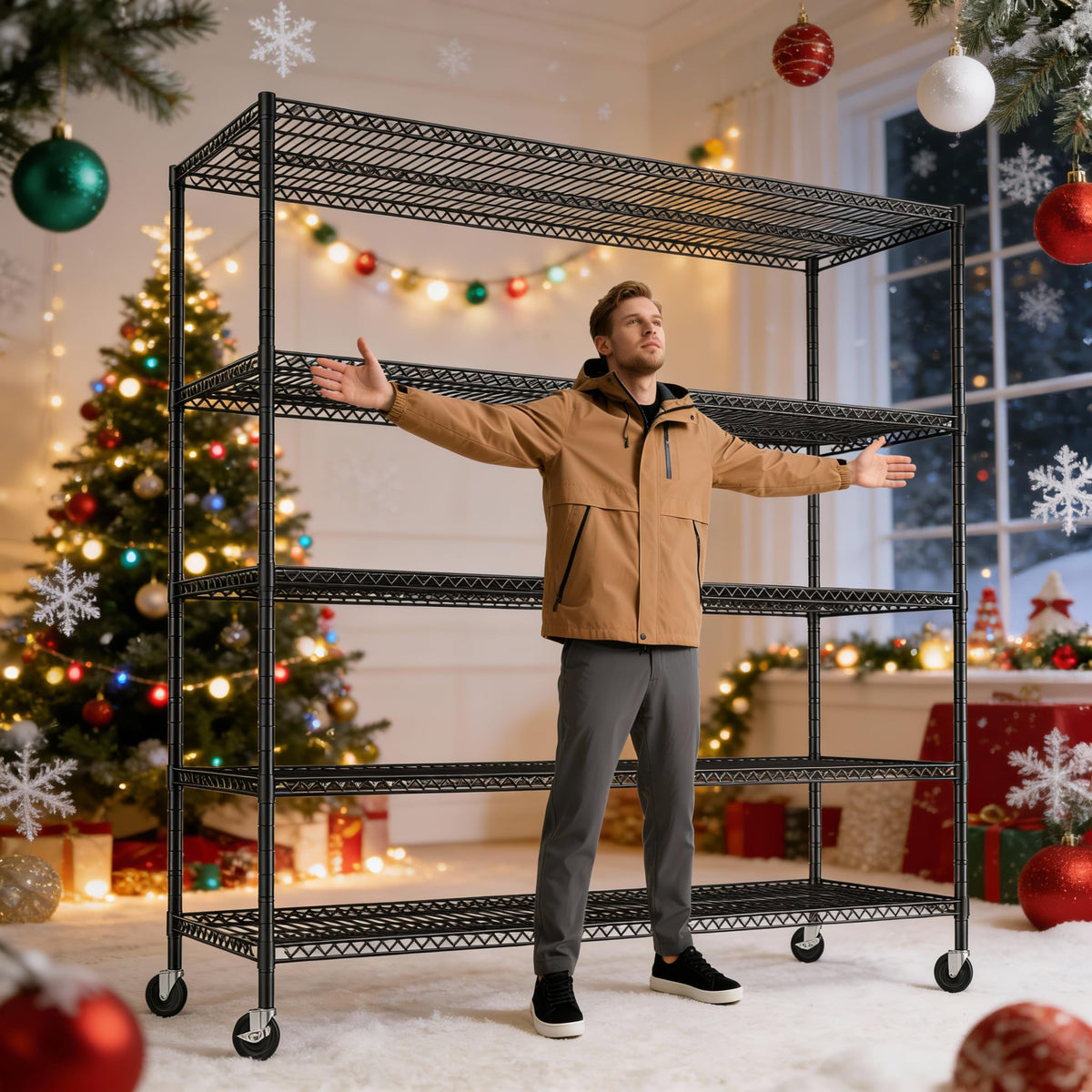 85.7" 5-Tier Adjustable Garage Shelving P3077