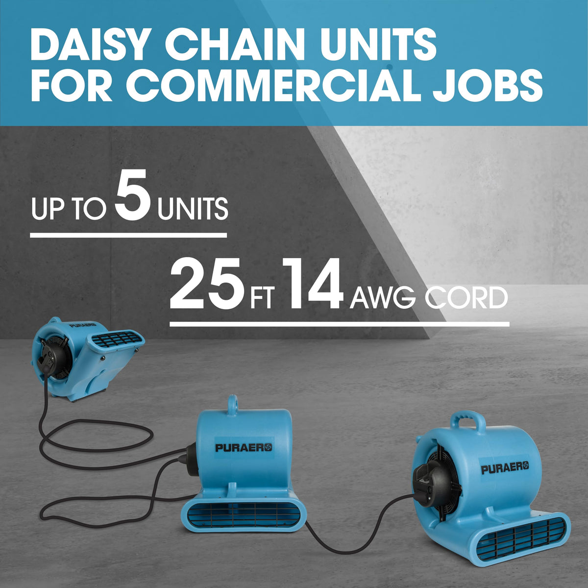 1/3 HP 2,550 CFM Blue Air Mover Carpet Dryer Floor Fan U40157