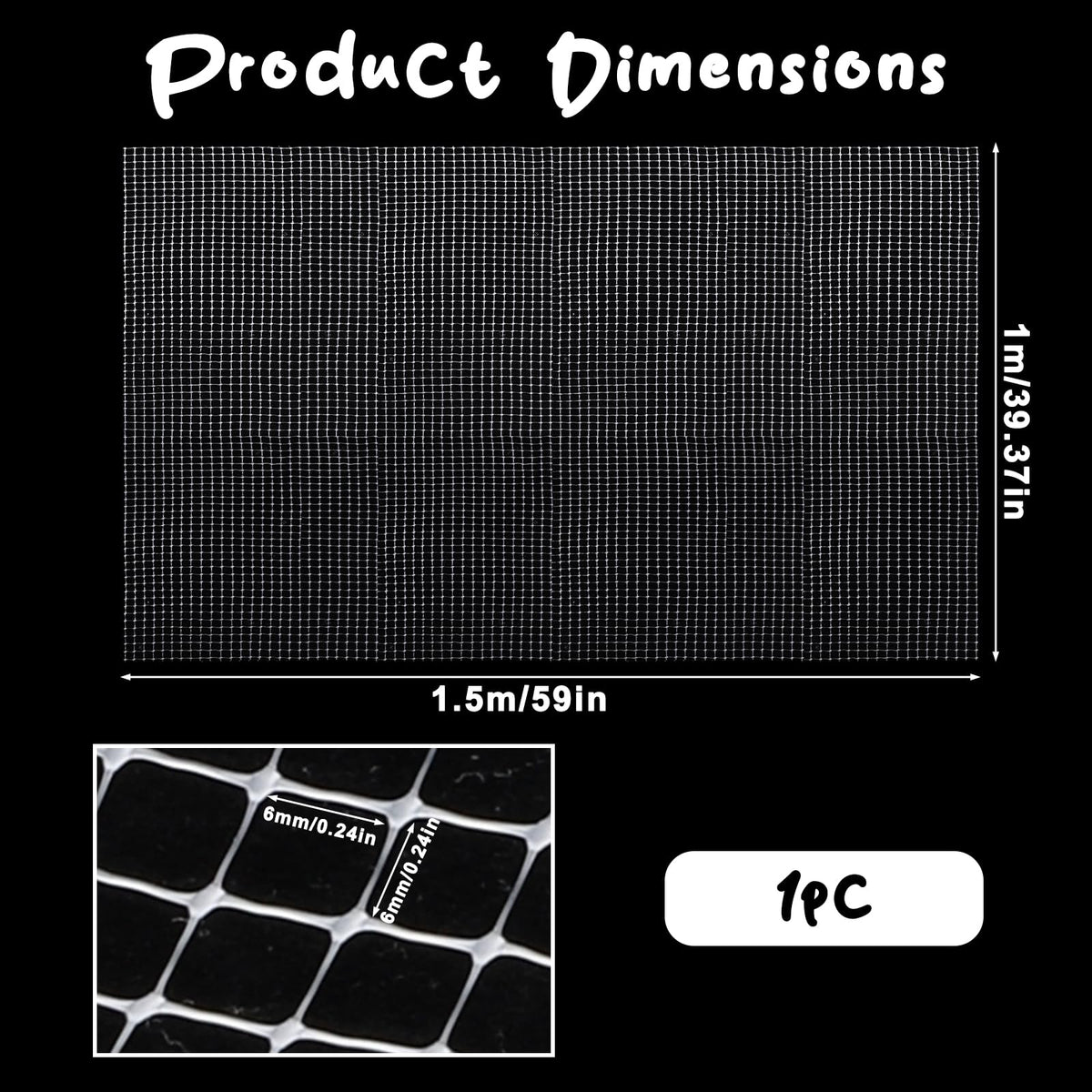 Mesh Netting Aquarium Lid 3.3 x 5 Feet Fish Tank Cover W19404