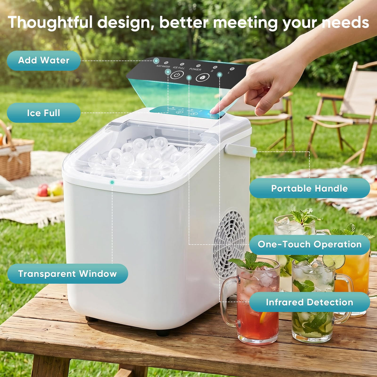 Countertop Ice Maker with Portable Handle H601078