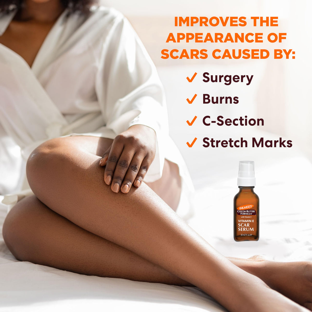 Fragrance Free Cocoa Butter Scar Serum with Vitamin E 1 Oz Y4806