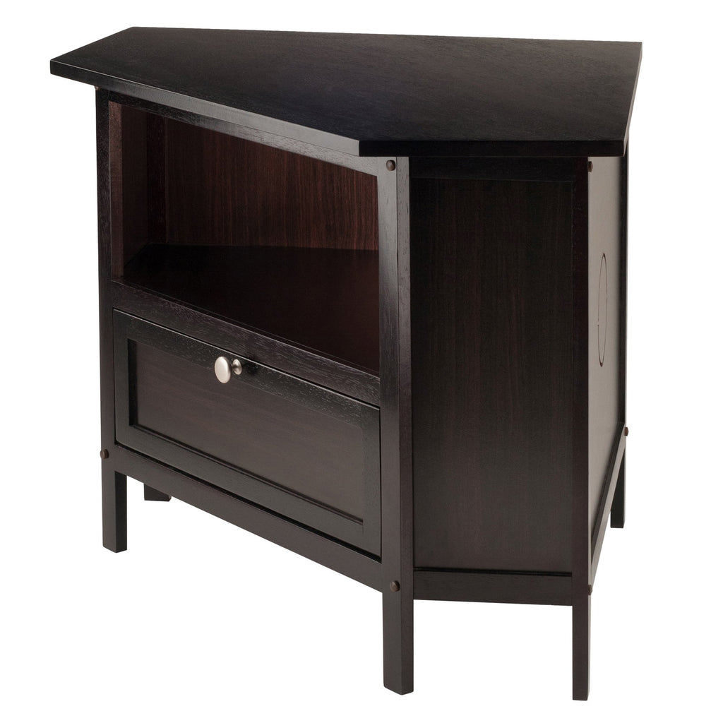 Compact Espresso Corner TV Stand X168