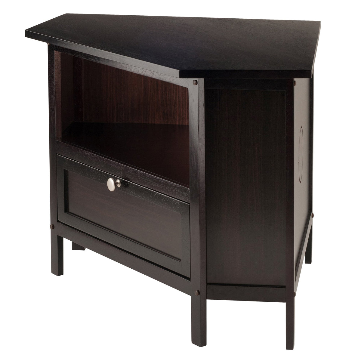 Compact Espresso Corner TV Stand X168