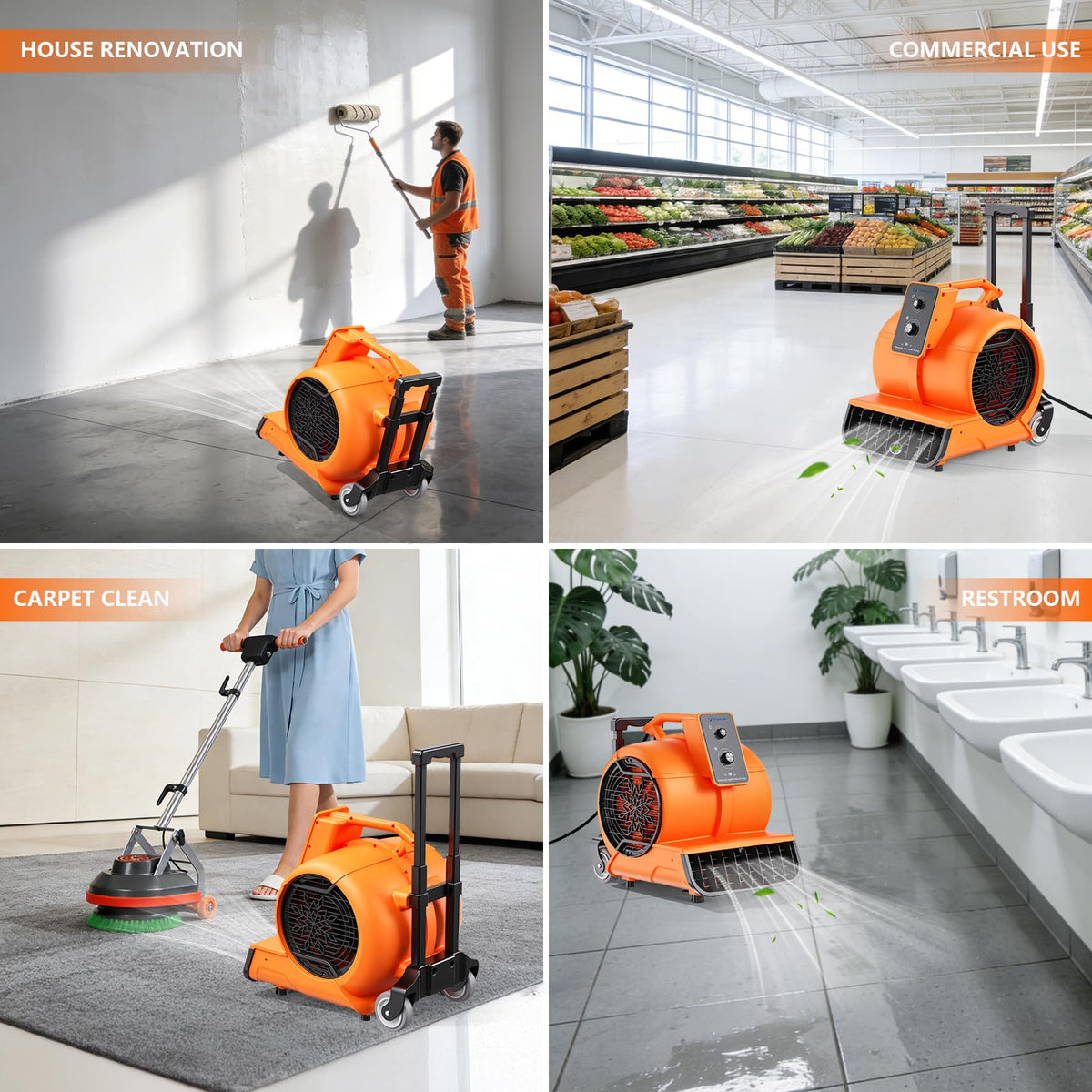 1 HP 4000 CFM Portable Air Mover P9543