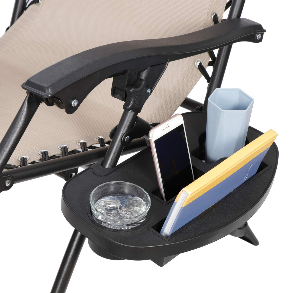 Zero Gravity Lounge Chairs Set of 2 Adjustable Folding Recliners with Cup Holders K927158