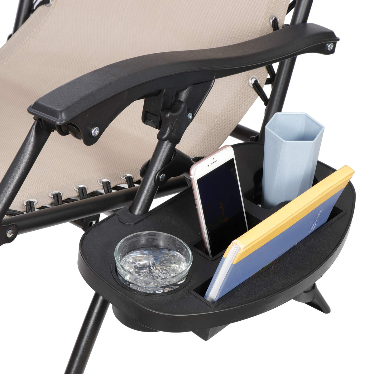 Zero Gravity Lounge Chairs Set of 2 Adjustable Folding Recliners with Cup Holders K927158