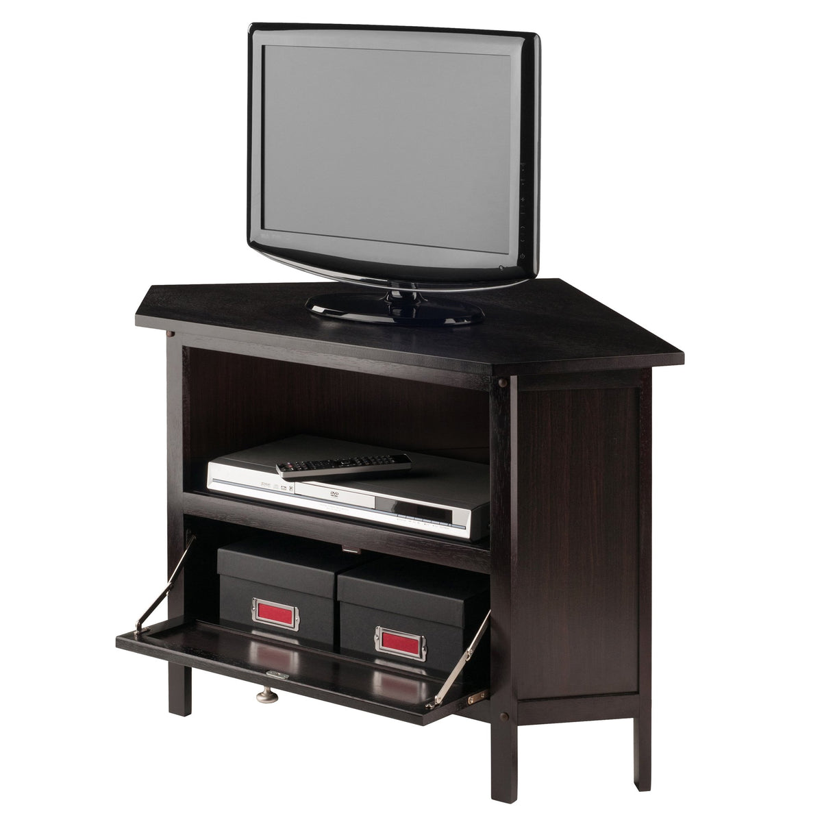 Compact Espresso Corner TV Stand X168