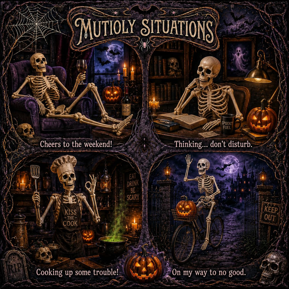 5.4 ft Posable Halloween Skeleton with Movable Joints Q357