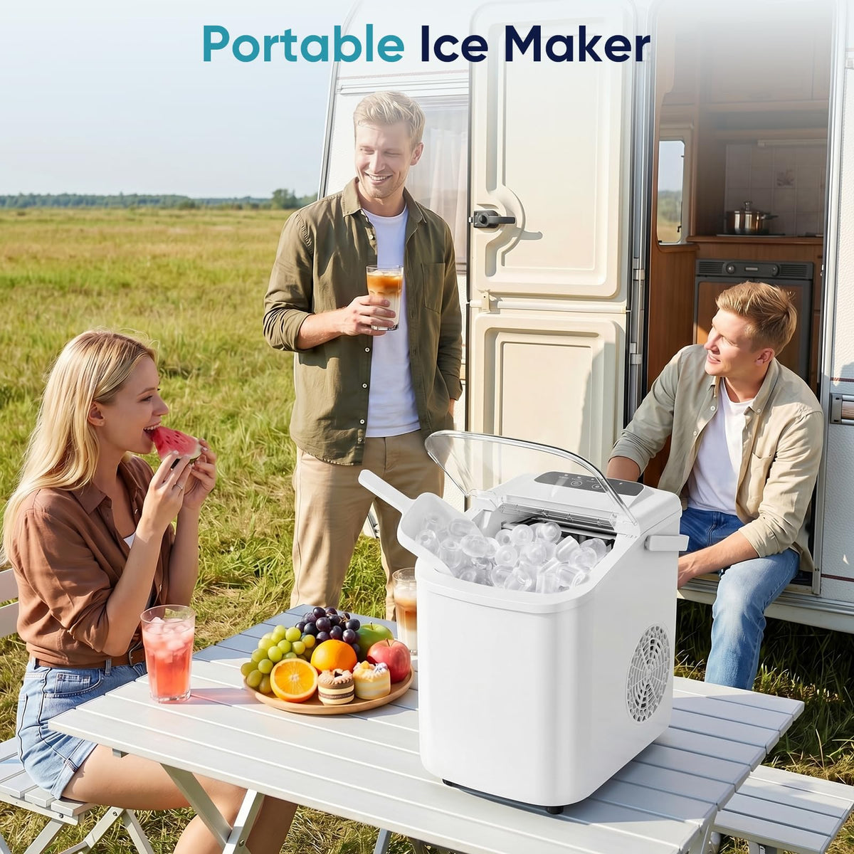 Countertop Ice Maker with Portable Handle H601078