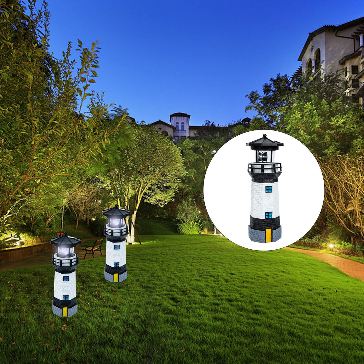 Solar Powered LED Lighthouse Garden Light D402
