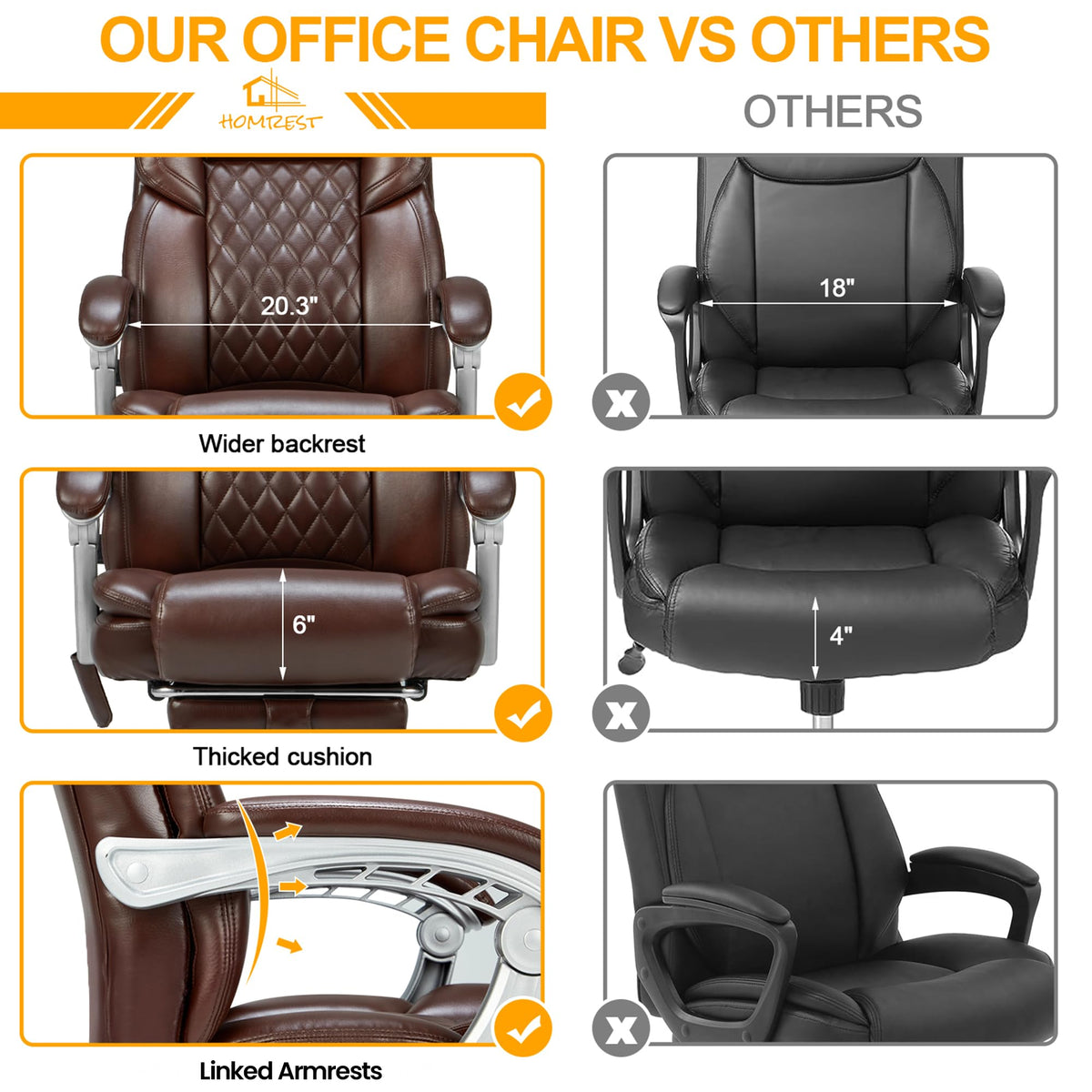 Brown Heated Massage Office Chair with Footrest M9150