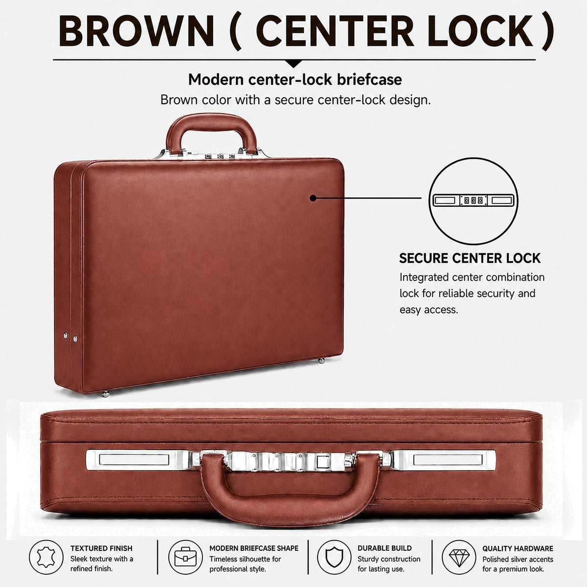 Leather Briefcase with Lock S740