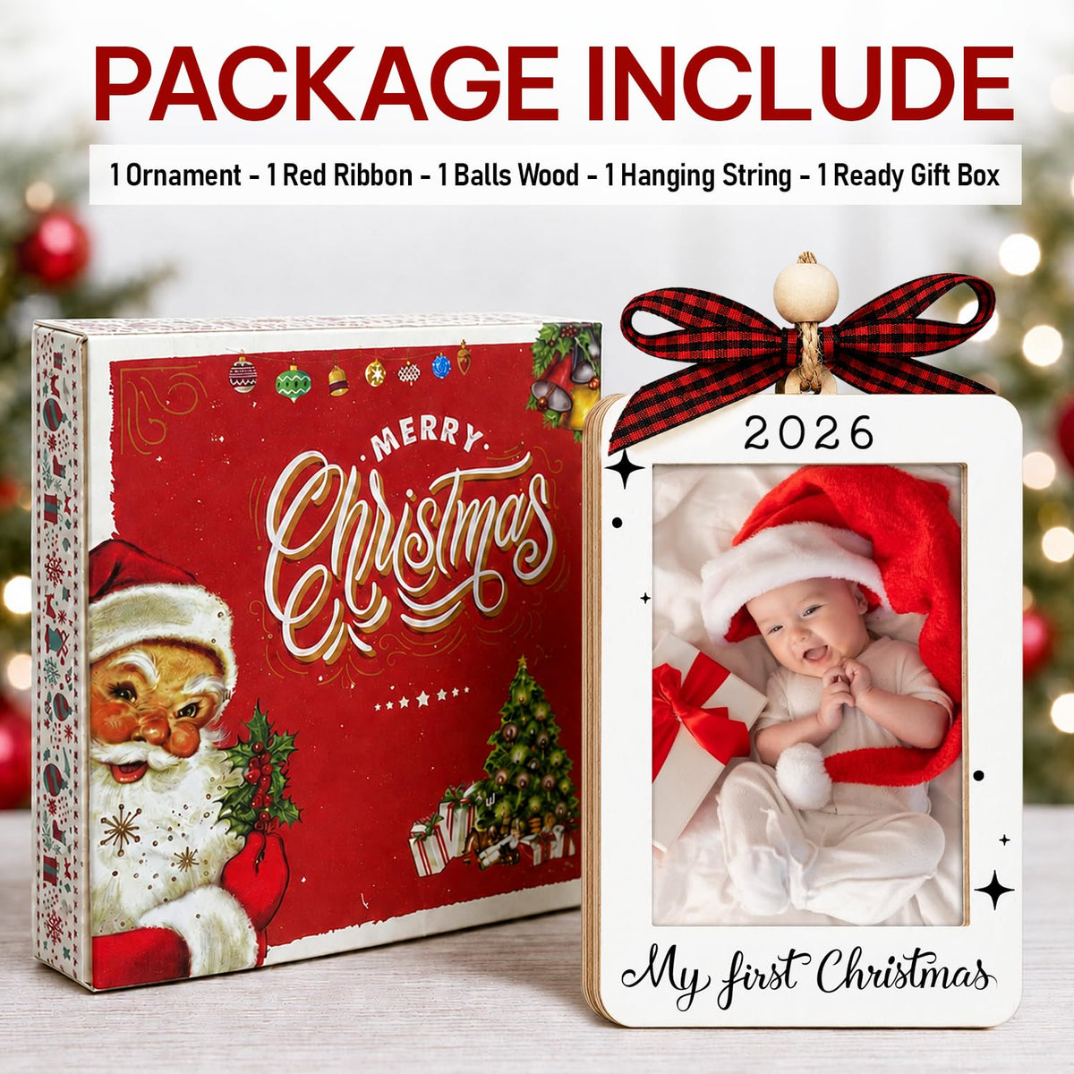 Baby's First Christmas Ornament 2026 Picture Frame M47333