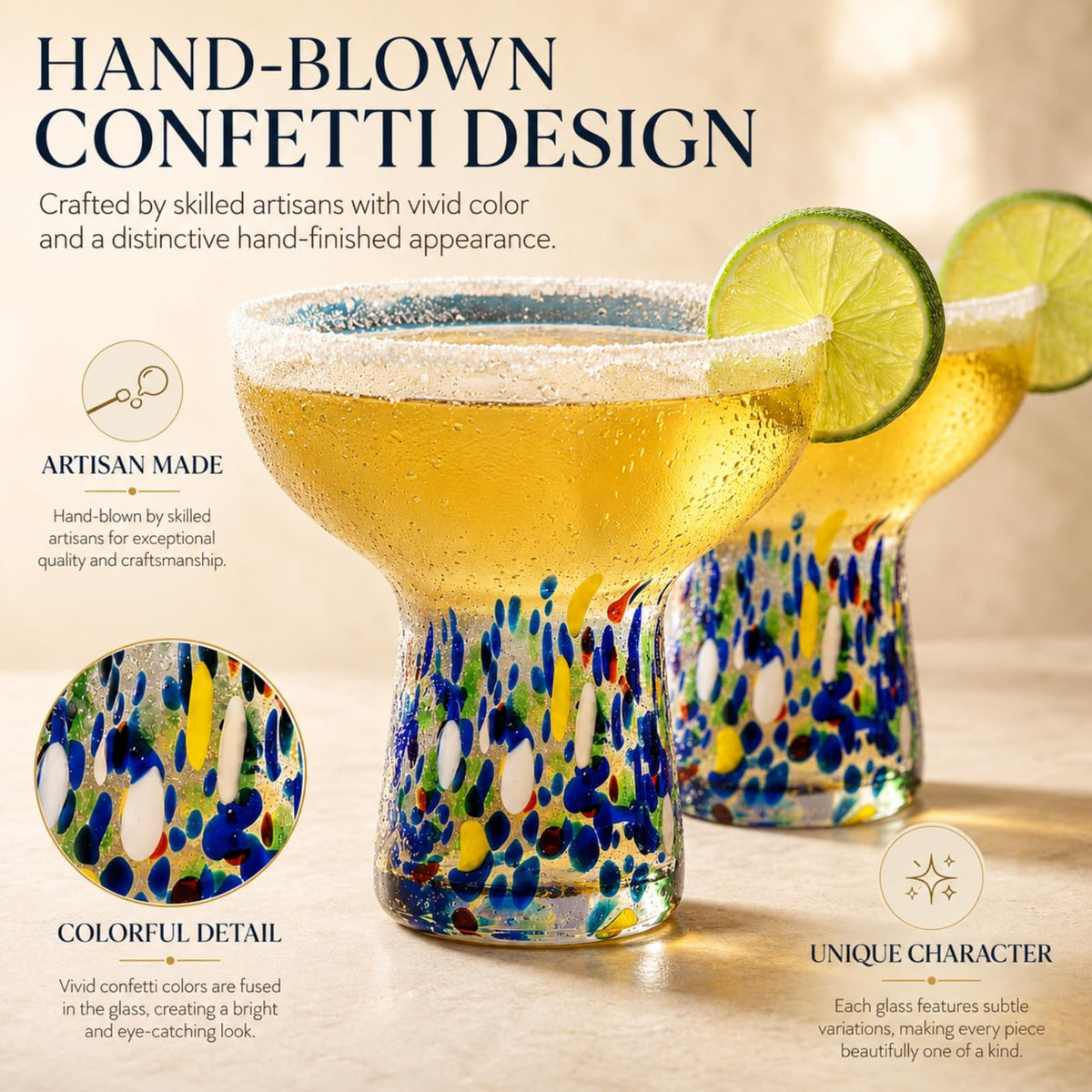 Stemless Margarita Glasses Set of 4 J208