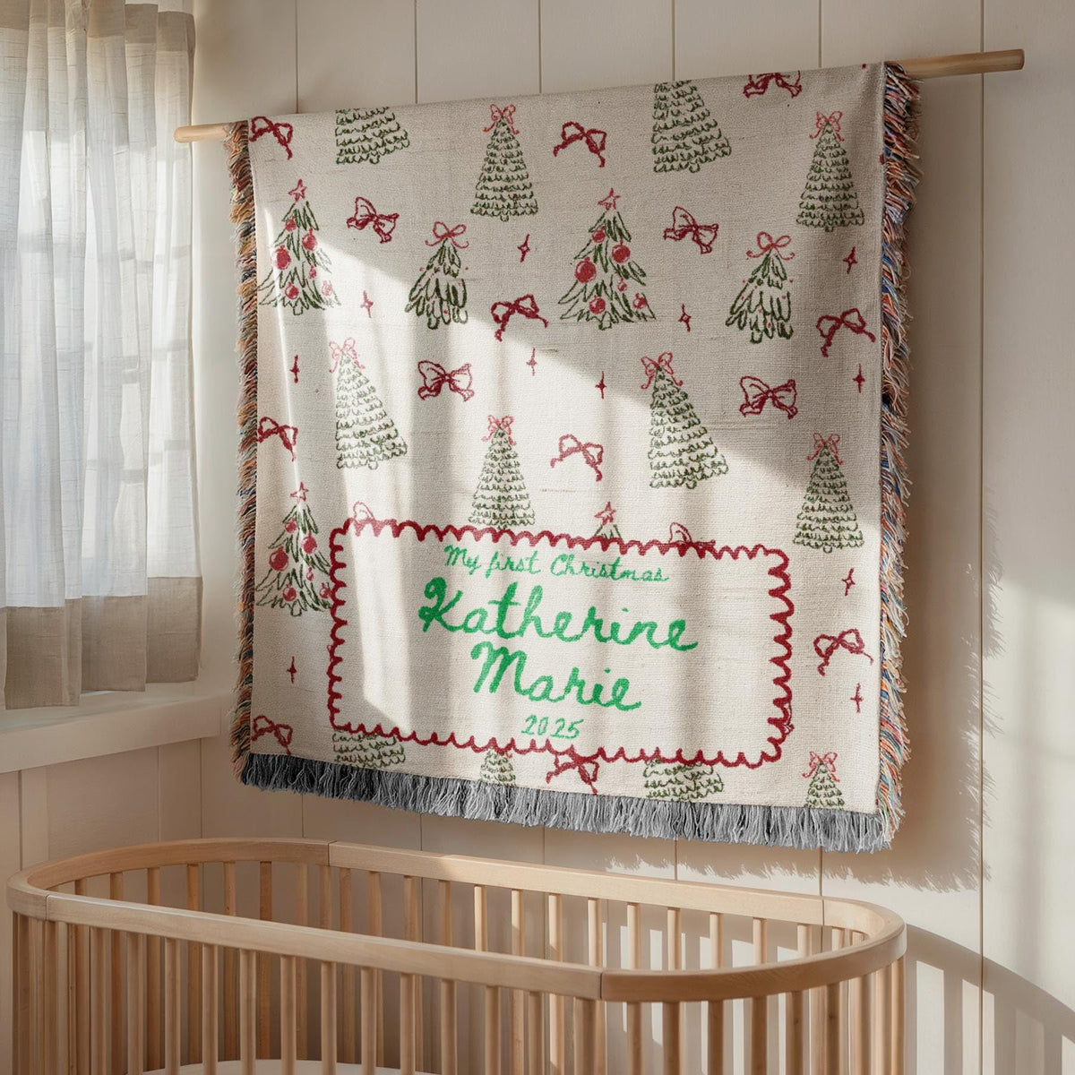 Woven Throw with Christmas Tree Design B94612