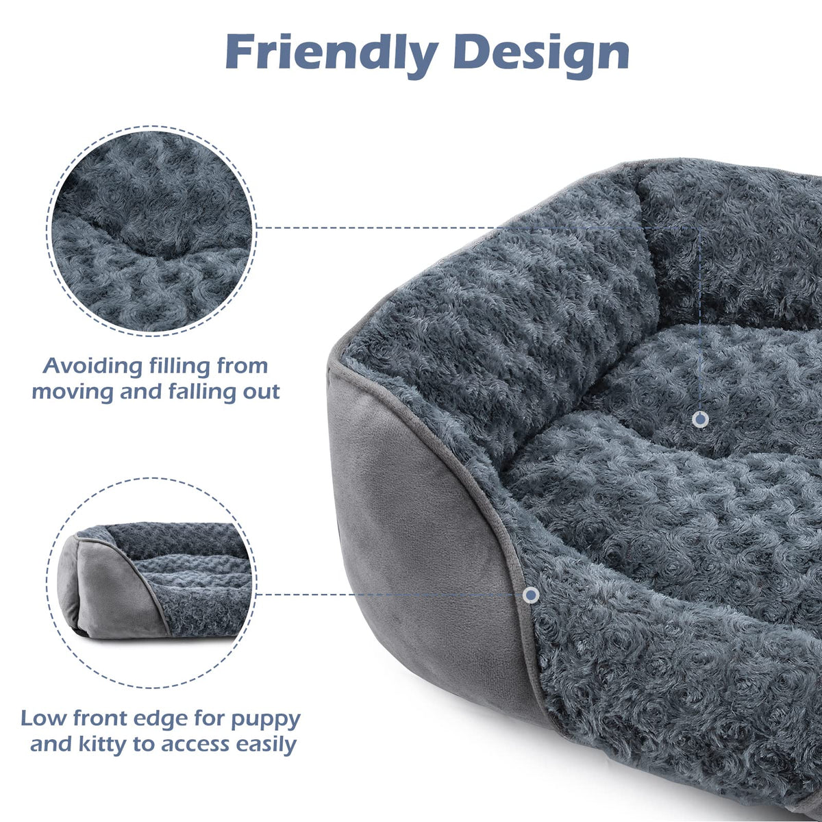 Washable Orthopedic Dog Bed with Anti-Slip Bottom W21524