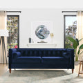 84" Navy Blue Velvet Tufted Sofa E540