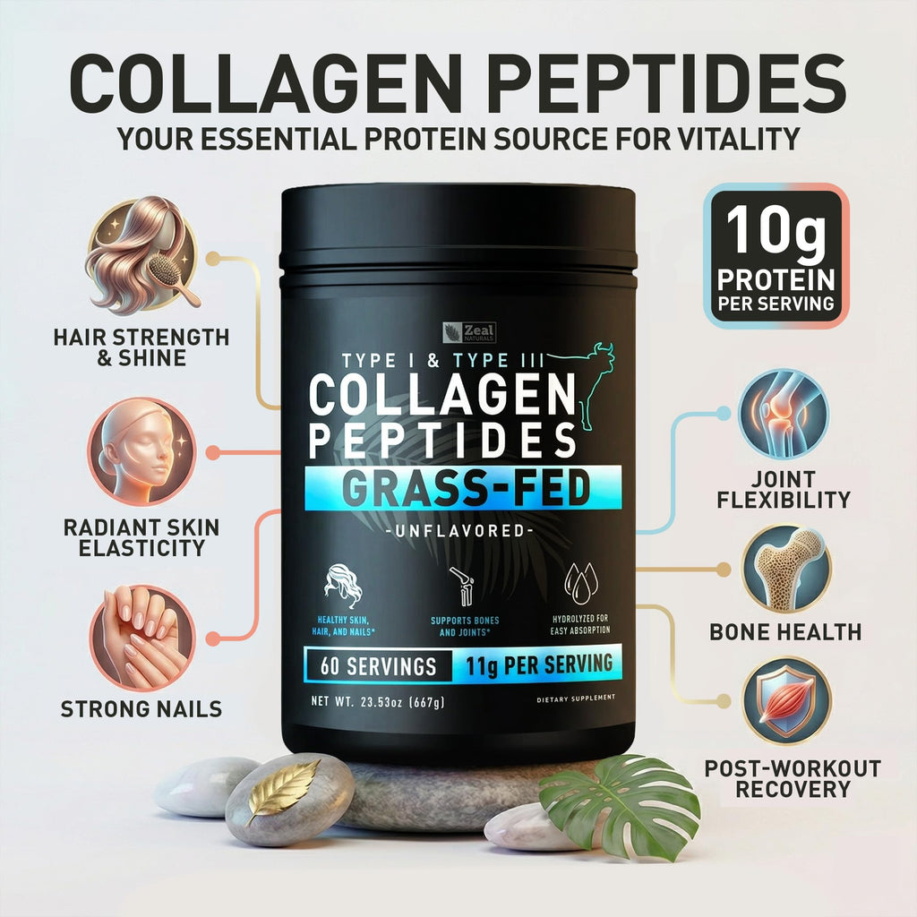 Hydrolyzed Collagen Peptides Powder, 10g Protein, Unflavored, 23.53 oz K607