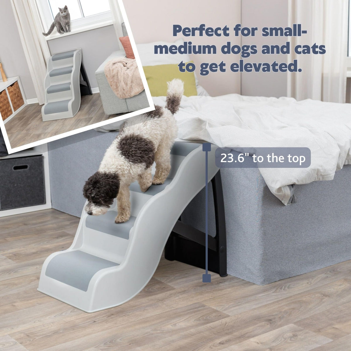 Lightweight 4-Step Pet Stairs J9167