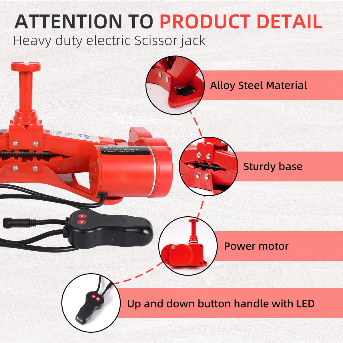 10 in 1 Electric Scissor Jack 3 Ton Car Jack Kit 12V R24249