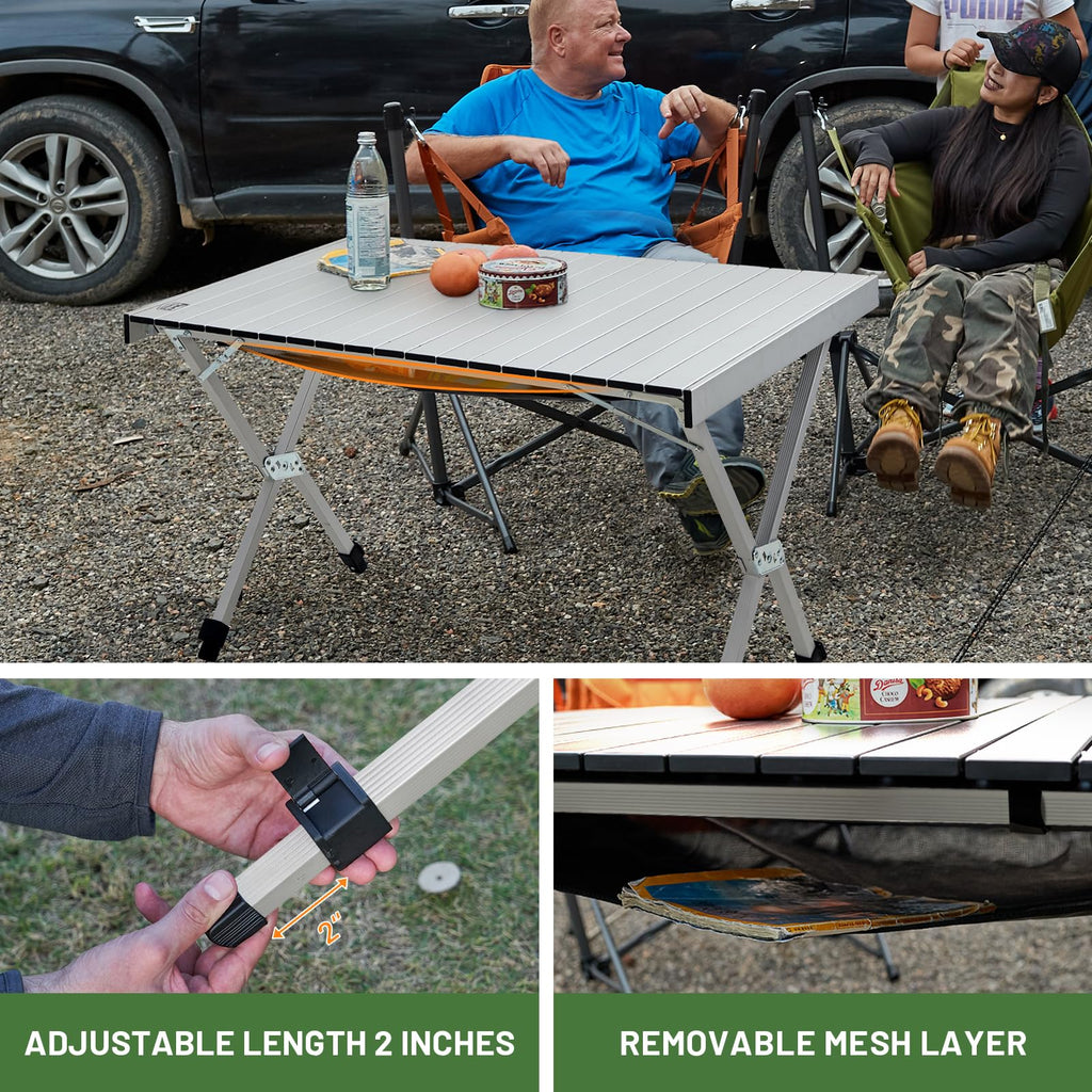 Folding Camping Table Adjustable Height Lightweight Aluminum D92723