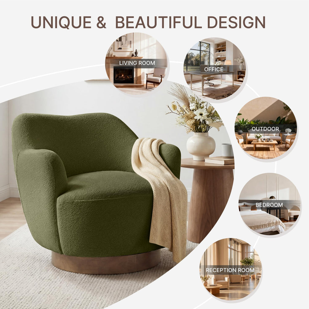 Green Swivel Accent Chair Set of 2 I9981