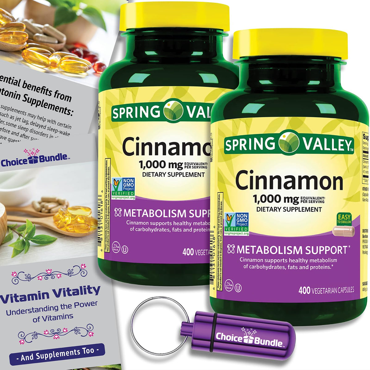 Cinnamon Supplement 1000mg Vegetarian Capsules 800 Total L65251