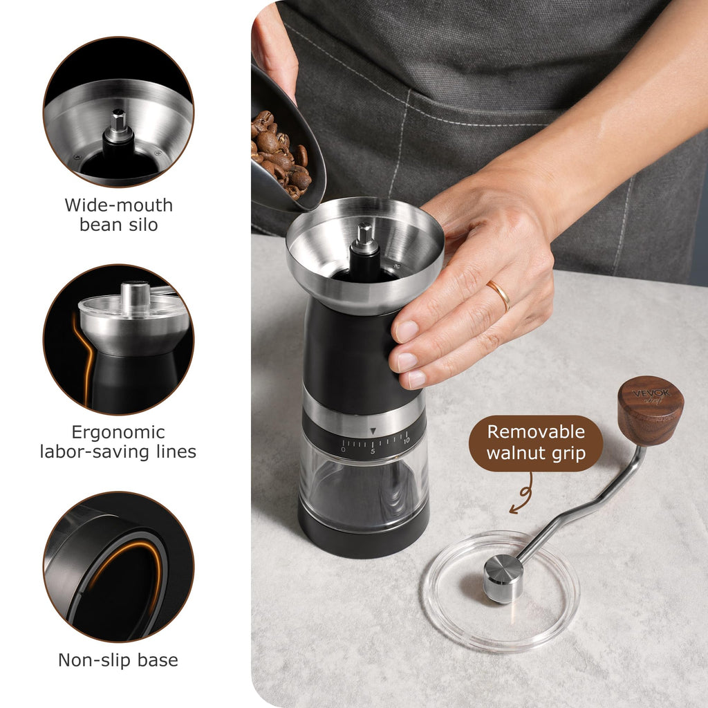 Manual Coffee Grinder Stainless Steel Conical Burr S5421