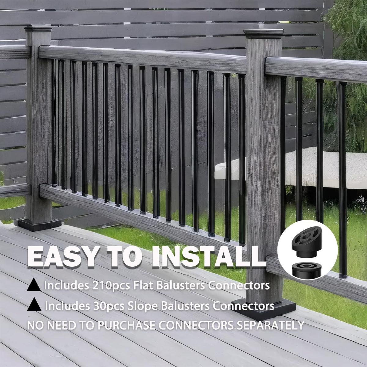105 Pack 26" Black Aluminum Deck Balusters U5691