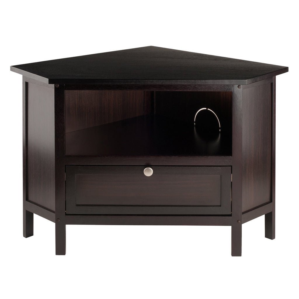 Compact Espresso Corner TV Stand X168
